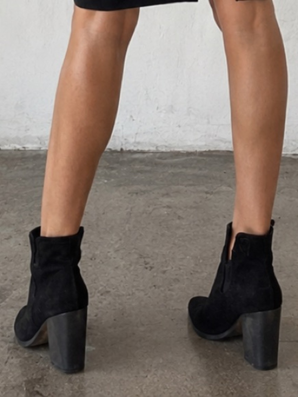 BAMBOO Y2K Boho Grunge Goth Whimsy Black Square Heel Chunky Ankle Booties Sz 10